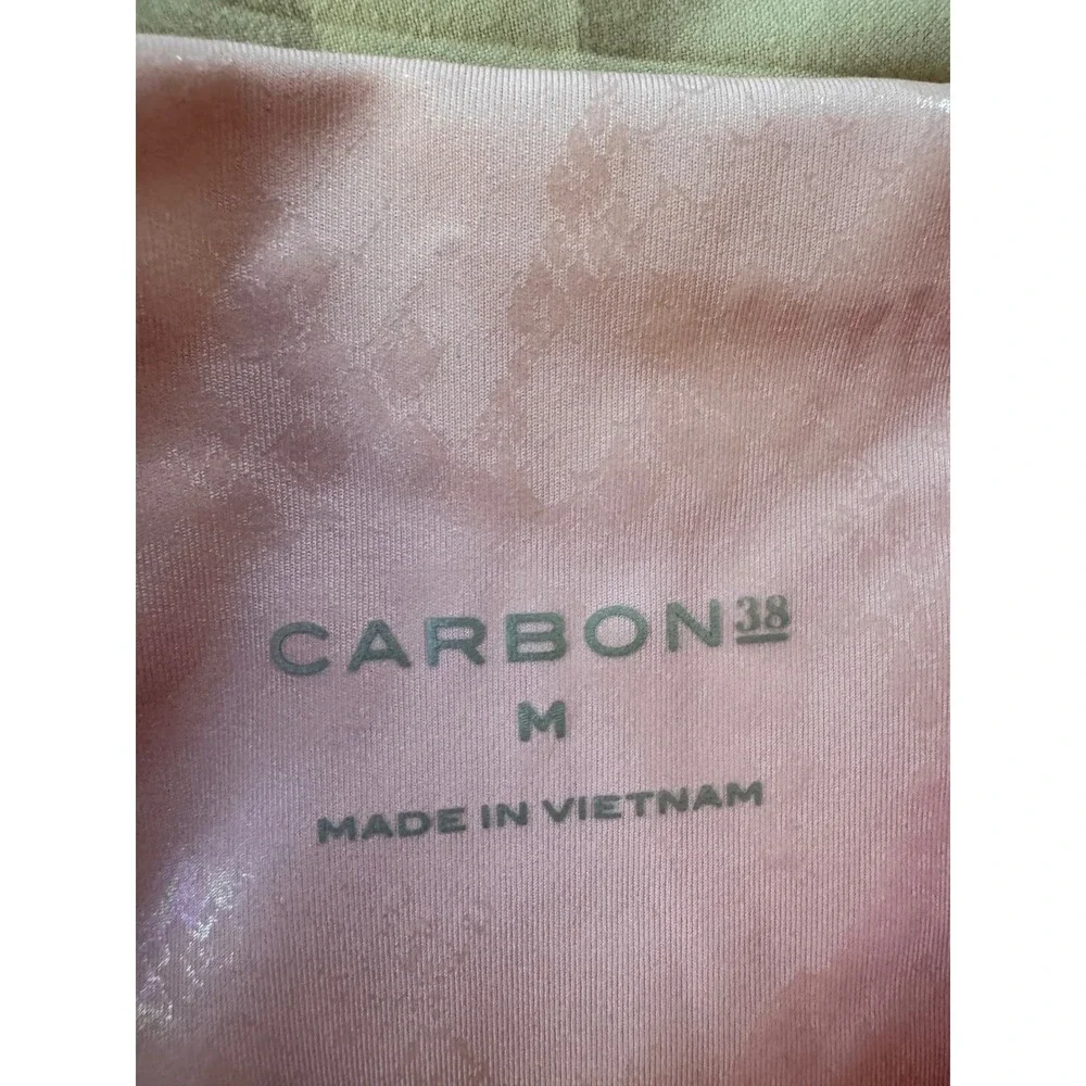 Carbon38 Pink Iridescent Foil High Rise Leggings Womens Medium Athleisure Shiny